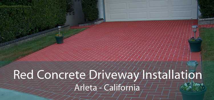 Red Concrete Driveway Installation Arleta - California