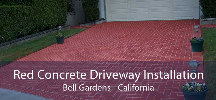 Red Concrete Driveway Installation Bell Gardens - California