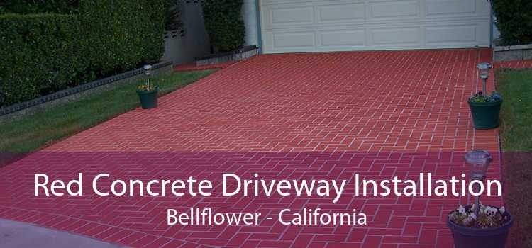 Red Concrete Driveway Installation Bellflower - California