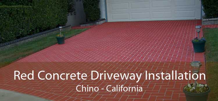 Red Concrete Driveway Installation Chino - California