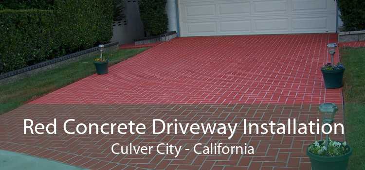 Red Concrete Driveway Installation Culver City - California