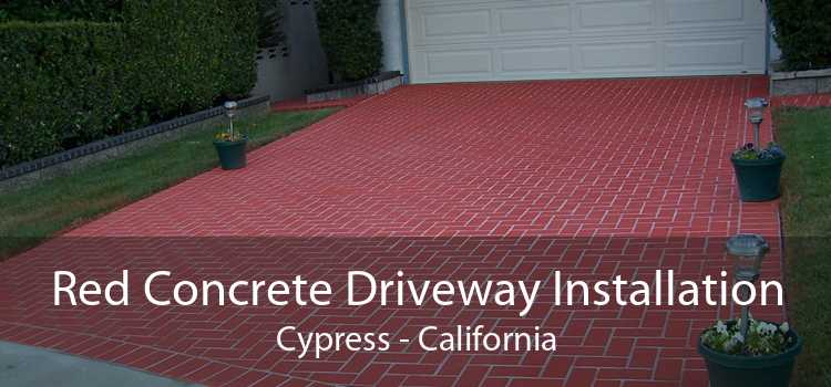 Red Concrete Driveway Installation Cypress - California
