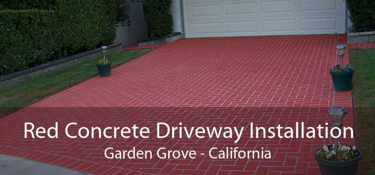 Red Concrete Driveway Installation Garden Grove - California