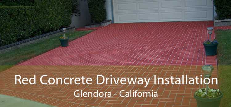 Red Concrete Driveway Installation Glendora - California