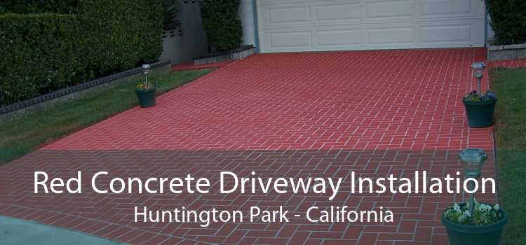 Red Concrete Driveway Installation Huntington Park - California
