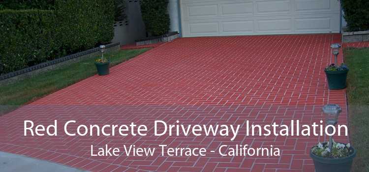 Red Concrete Driveway Installation Lake View Terrace - California