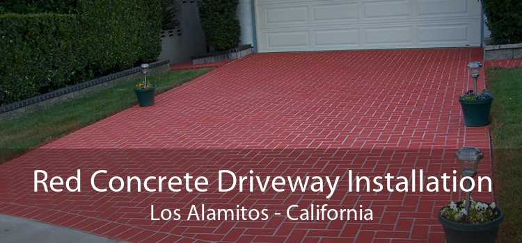 Red Concrete Driveway Installation Los Alamitos - California