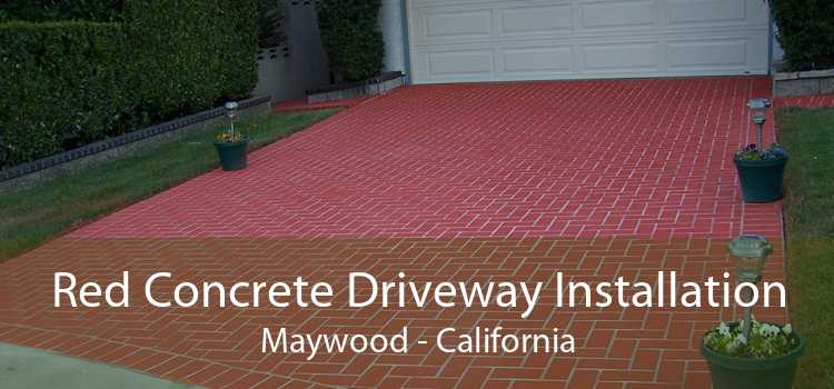 Red Concrete Driveway Installation Maywood - California