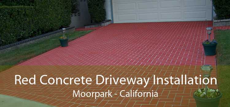 Red Concrete Driveway Installation Moorpark - California