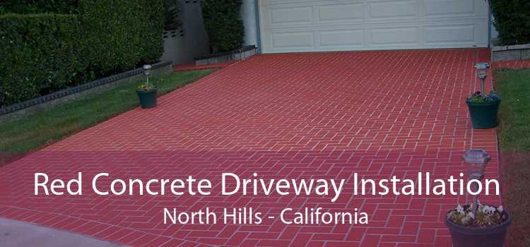 Red Concrete Driveway Installation North Hills - California