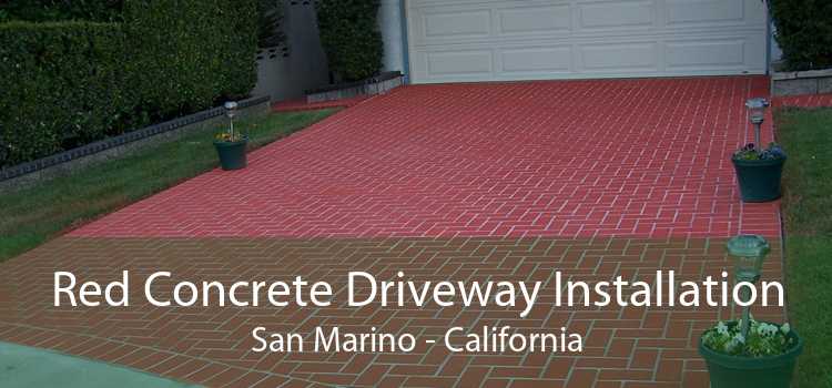 Red Concrete Driveway Installation San Marino - California