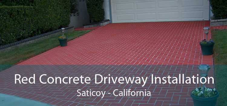 Red Concrete Driveway Installation Saticoy - California