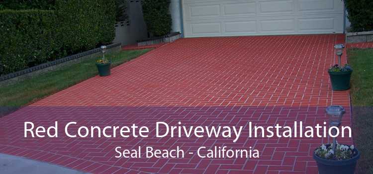 Red Concrete Driveway Installation Seal Beach - California