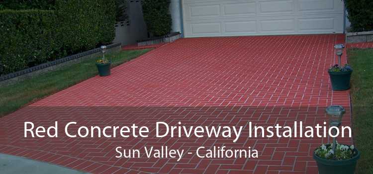 Red Concrete Driveway Installation Sun Valley - California