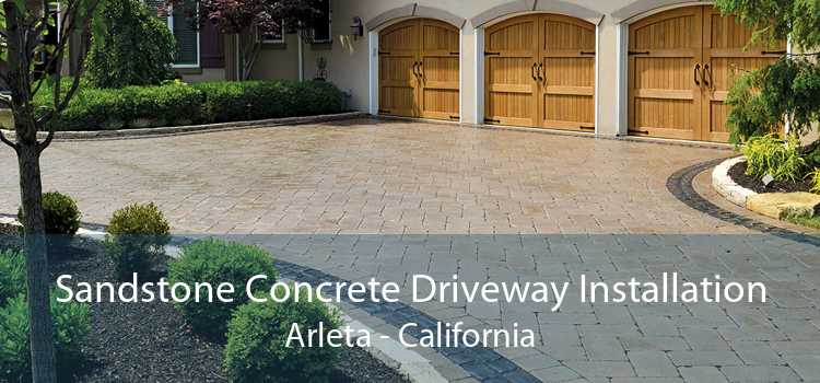 Sandstone Concrete Driveway Installation Arleta - California