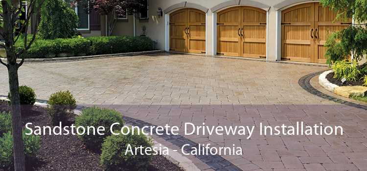 Sandstone Concrete Driveway Installation Artesia - California