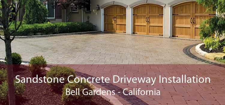 Sandstone Concrete Driveway Installation Bell Gardens - California
