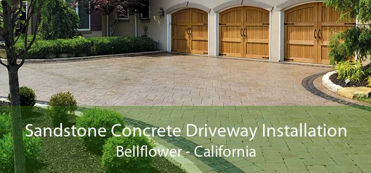 Sandstone Concrete Driveway Installation Bellflower - California