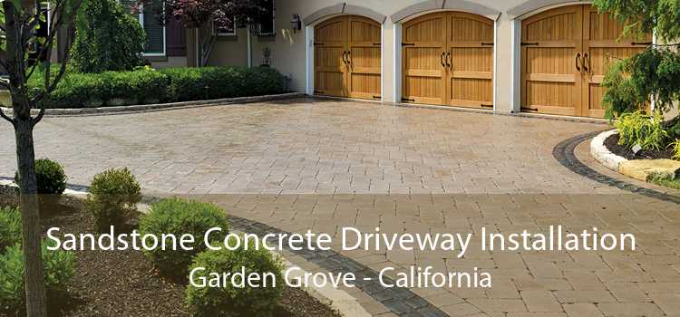 Sandstone Concrete Driveway Installation Garden Grove - California