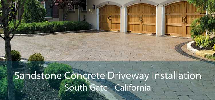 Sandstone Concrete Driveway Installation South Gate - California