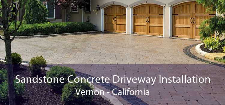 Sandstone Concrete Driveway Installation Vernon - California