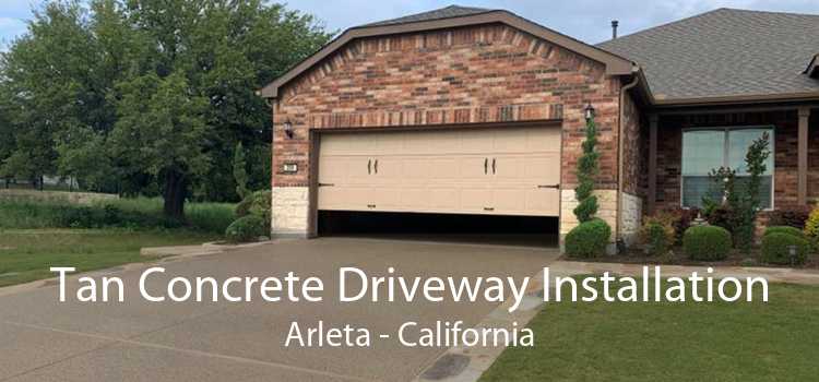 Tan Concrete Driveway Installation Arleta - California
