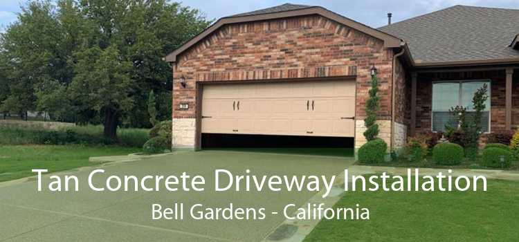 Tan Concrete Driveway Installation Bell Gardens - California