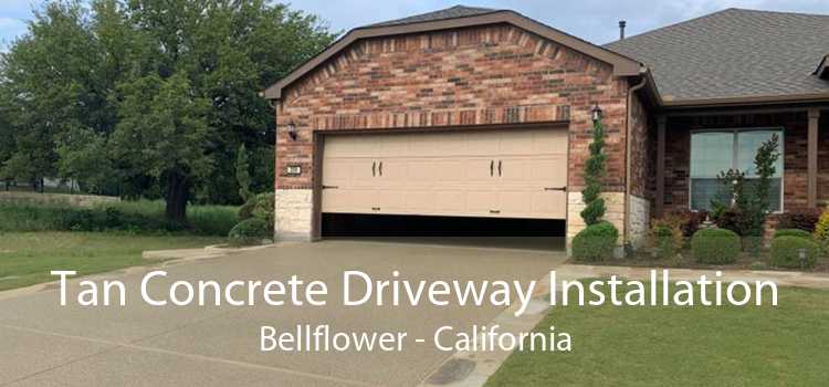 Tan Concrete Driveway Installation Bellflower - California