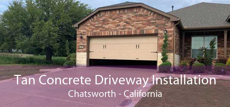 Tan Concrete Driveway Installation Chatsworth - California