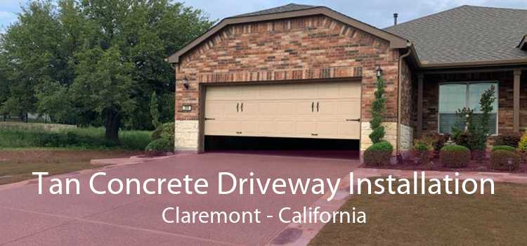 Tan Concrete Driveway Installation Claremont - California