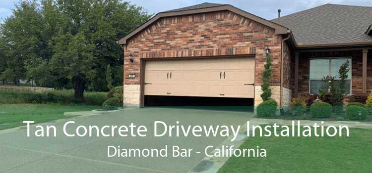 Tan Concrete Driveway Installation Diamond Bar - California