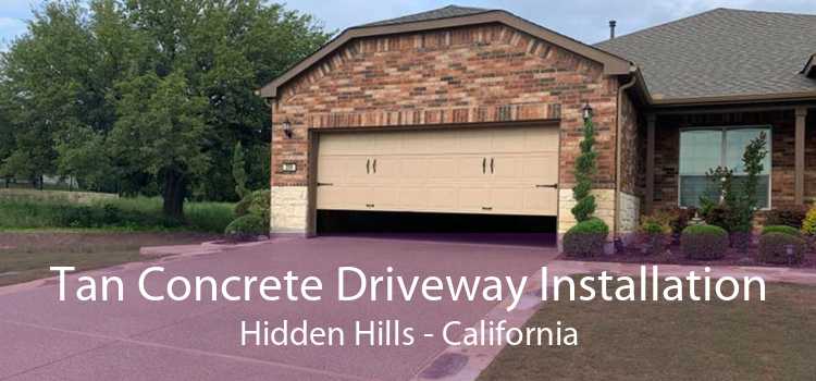 Tan Concrete Driveway Installation Hidden Hills - California