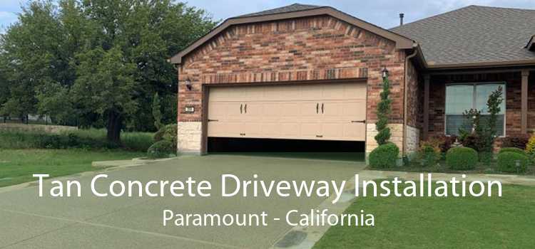 Tan Concrete Driveway Installation Paramount - California