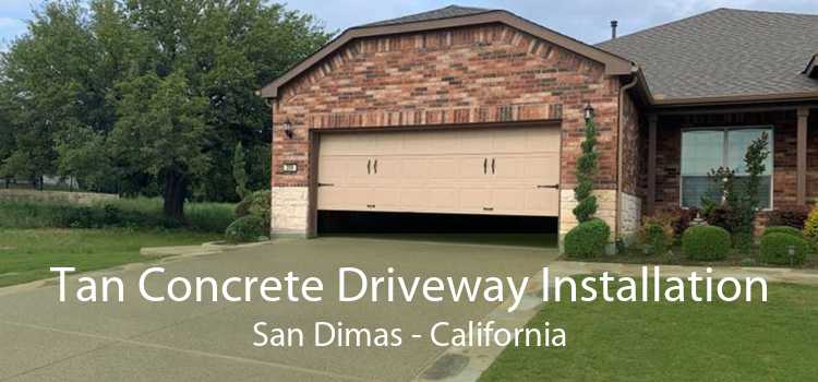 Tan Concrete Driveway Installation San Dimas - California
