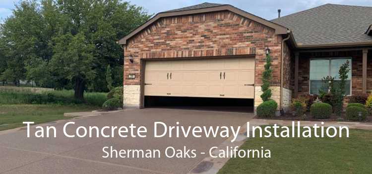 Tan Concrete Driveway Installation Sherman Oaks - California