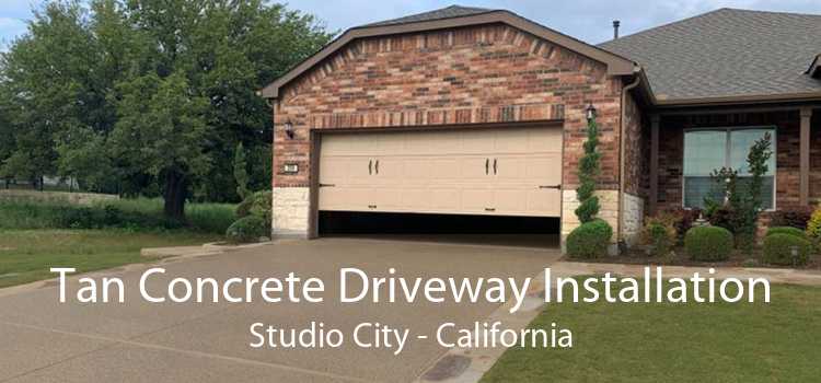 Tan Concrete Driveway Installation Studio City - California