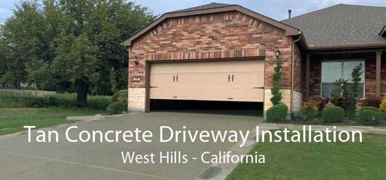 Tan Concrete Driveway Installation West Hills - California