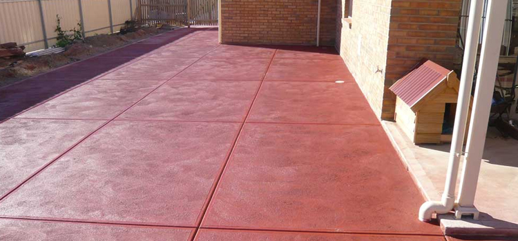 Red Concrete Commercial Driveway Ojai
